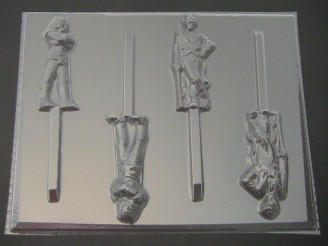 314sp Wild Man and Freeze Dude Chocolate or Hard Candy Lollipop Mold